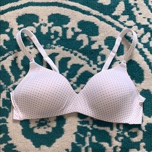White polka dot t-shirt bra